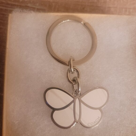 COACH - White Butterfly Keychain (Brand New) (Gift Box included) - Picture 1 of 5